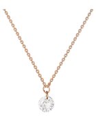 Sereine Колие Wispy от розово злато 14K с 1 естествен диамант 0.07 кт - 42 см