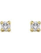 Sereine Обеци Bliss Studs от жълто злато 14K с 2 естествени диаманта 0.10 кт