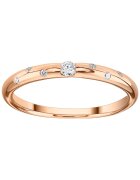 Sereine Пръстен Caprice от розово злато 14K с 7 естествени диаманта 0.10 кт - размер