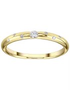 Sereine Пръстен Caprice от жълто злато 14K с 7 естествени диаманта 0.10 кт - размер