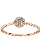 Sereine Пръстен Glisten от розово злато 14K с 19 естествени диаманта 0.07 кт - размер