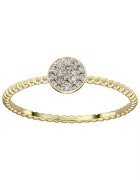 Sereine Пръстен Glisten от жълто злато 14K с 19 естествени диаманта 0.07 кт - размер