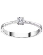 Sereine Пръстен Sole от бяло злато 14K с 1 естествен диамант 0.10 кт - размер