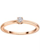 Sereine Пръстен Sole от розово злато 14K с 1 естествен диамант 0.07 кт - размер