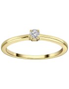 Sereine Пръстен Sole от жълто злато 14K с 1 естествен диамант 0.07 кт - размер