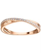 Sereine Пръстен Tordue от розово злато 14K с 25 естествени диаманта 0.13 кт - размер