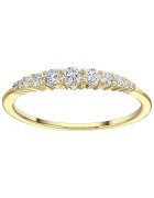 Sereine Пръстен Tresor от жълто злато 14K с 11 естествени диаманта 0.24 кт - размер