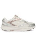 Skechers детски спортни обувки от синтетичен материал с мрежа - GoRun - бели с розово-златни акценти