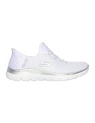 Skechers Мрежести спортни обувки Diamond Drea Slip-Ins с лого - Бял/Сребрист