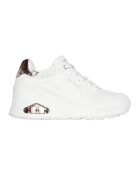 Skechers Скосени спортни обувки от еко кожа - Златист/Черен