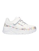 Skechers Спортни обувки Uno Lite- Heart Craze от еко кожа с принт - Червен/Избеляло черно/Бял