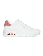 Skechers Спортни обувки Uno-Pop с велур - Корал/Бял