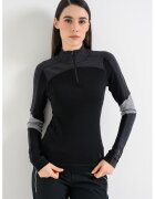 Smartwool Термо блуза за хайкинг от мерино W'S Classic с цип и квадратна кройка - Черен/Пепеляво сиво