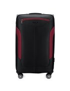 Solier Luggage Пътен куфар Solier STL1801 - размер XL - 29 - 94 L - 79 x 46 x 33 cm - текстилен материал Cordura - 4 колела на 360° - шифър - телескопична дръжка - Черно-Бордо"