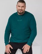 sOliver Големи размери Мъжка блуза големи размери с кръгло деколте - лого - Regular Fit