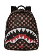 Sprayground Унисекс раница от еко кожа с десен - Червен/Черен/Кафяв