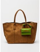 Steve Madden Чанта с висулка - Канелено кафяво/Маслинено зелено