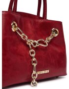 Steve Madden чанта за рамо от екологична кожа със златна метална верижка и метално лого - магнитно закопчаване с капси
