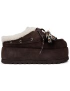 Steve Madden дамски боти от велур с пух - на платформа - кафяви