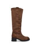 Steve Madden Дамски ботуши тъмнобежови - естествена кожа