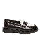 Steve Madden Кожени мокасини Harloe с нитове - Слонова кост/Канелено кафяво