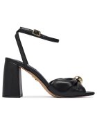 Steve Madden сандали на ток от естествена кожа - черни