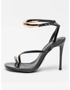 Steve Madden Сандали от еко кожа с ток - Бял/Златист