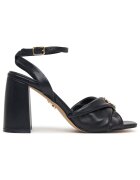 Steve Madden сандали от естествена кожа с ток и в черно