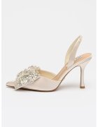 Steve Madden Сатенени обувки Lovie с декоратини камъни - Черен/Прозрачен