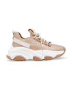 Steve Madden Скосени масивни спортни обувки Project от текстил - Бял/Светлокафяв