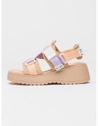 Steve Madden Скосени сандали Decorum с тока - Светлорозов/Бежов
