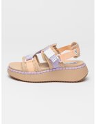 Steve Madden Скосени сандали Decorum с велкро - Бежов/Лилав