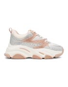 Steve Madden Скосени спортни обувки Privy с декоративни камъни - Фуксия/Сиво-кафяв/Бял