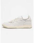 Steve Madden Спортни обувки Easton от кожа и велур - Мръснобял/Сребрист