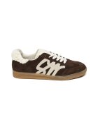 Steve Madden Велурени спортни обувки Jelora с лого - Слонова кост/Черен/Бежов