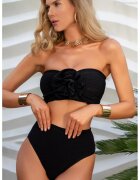 Sugar Couture Costum de baie din 2 piese - cu sutien bandeau si detaliu cu floare Crinkle Sculpt