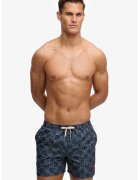 Superdry  Co Плувни шорти с принт и връзка - Бял/Тъмносин