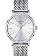 Tissot Дамски часовник Everytime Lady - кварцов механизъм ETA F05.412 - верижка тип меш от неръждаема стомана - сребрист циферблат - 316L