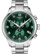 Tissot Мъжки часовник Chrono XL Classic - хронограф - дата - Super-LumiNova - зелен - неръждаема стомана