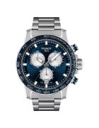 Tissot Мъжки часовник Supersport Chrono - Неръждаема стомана - 46 мм - Сребрист/тъмносин