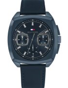Tommy Hilfiger Часовник Apollo - мъжки - син - 41mm - кожена каишка