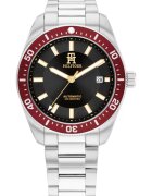 Tommy Hilfiger Часовник TH85 - автоматичен - черен циферблат - червен безел - 40mm - неръждаема стомана