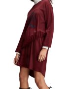 Tommy Hilfiger Дамска oversize рокля бордо - памук и вискоза - над коляното - къс ръкав