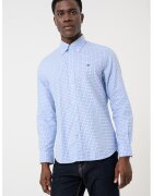 Tommy Hilfiger Карирана риза с яка Oxford - Бял/Пастелносин