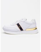 Tommy Hilfiger Кожени спортни обувки Webbing Runner - Бял/Златист
