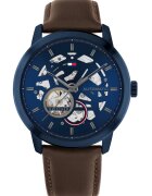 Tommy Hilfiger Мъжки часовник Henry - автоматичен - стоманен - син - 43mm