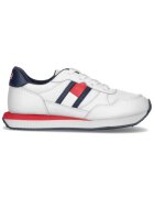 Tommy Hilfiger Момичешки спортни обувки ниски маратонки с връзки тип „флаг“ - T3X9-33133-0208100 - бели