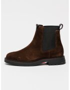 Tommy Hilfiger Олекотени велурени боти Chelsea - Черен/Кафяв