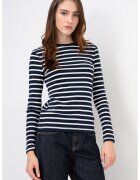 Tommy Hilfiger Памучна блуза на райе - Бял/Ултрамарин синьо