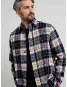 Tommy Hilfiger Памучна карирана риза с джобове - Слонова кост/Черен/Тъмносин